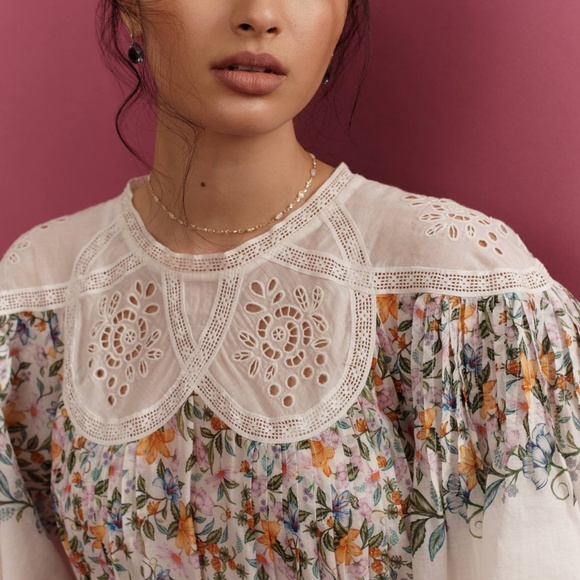 FARM RIO Off-White Sweet Bloom Bouquet Mini Dress NWT Size Small - Picture 9 of 10